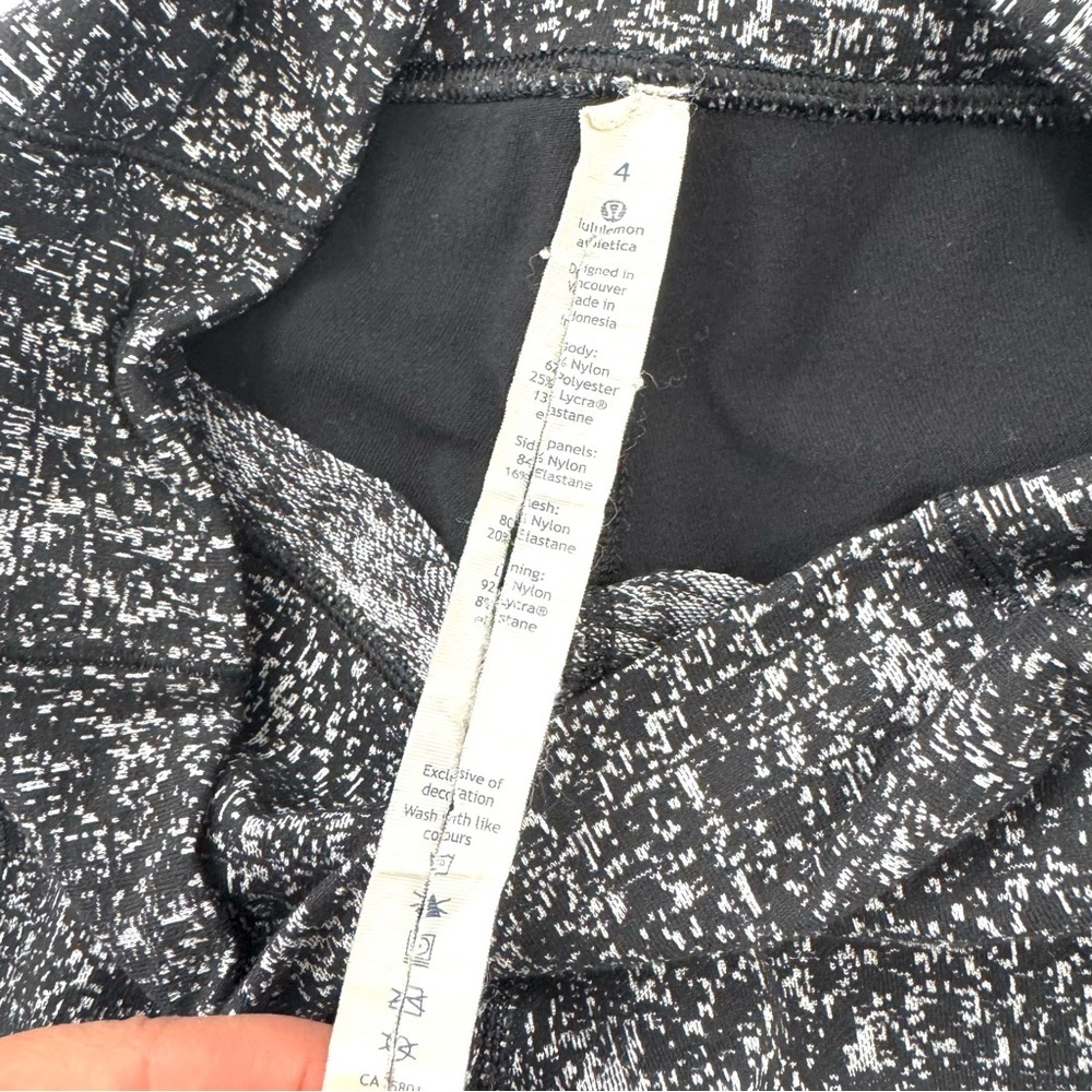 Lululemon Size 4 Fit Physique Crop 19" Leggings Luon Suited Jacquard Black White - Picture 10 of 15